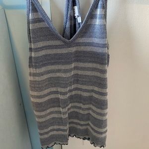 Beach Tank top. Blue and white striped.
